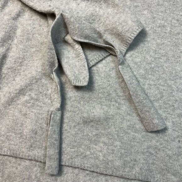 Halogen Grey Split Bell Sleeve Tie Sleeve Sweater - Picture 7 of 11